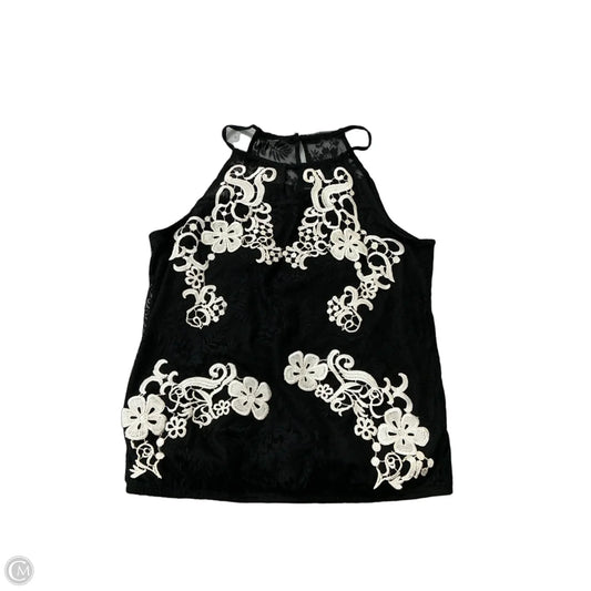Top Sleeveless By Inc In Black & Cream, Size: 2x