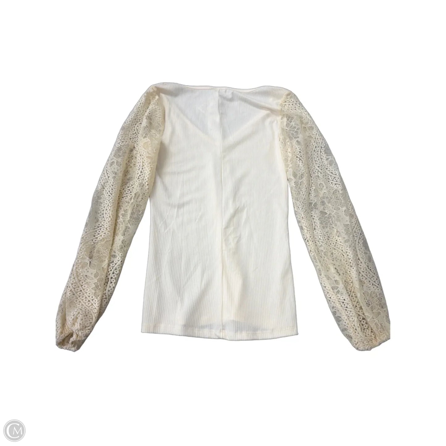 Top Long Sleeve By Daytrip In Cream, Size: Xs