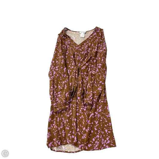 Dress Casual Midi By Nine West In Brown & Pink, Size: L