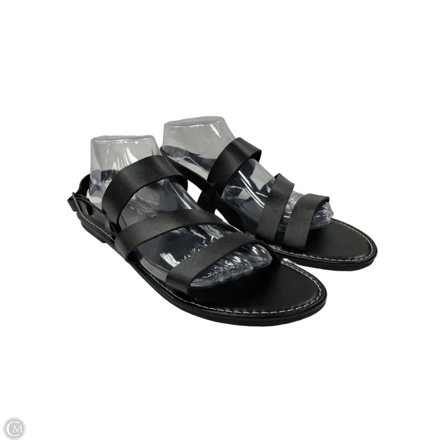 Sandals Flats By Clothes Mentor In Black, Size: 13