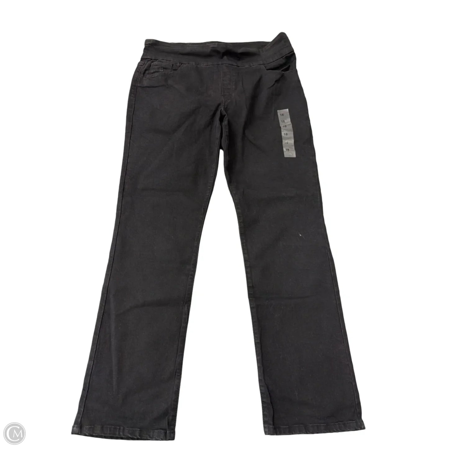 Jeans Straight By Gloria Vanderbilt In Black Denim, Size: 18