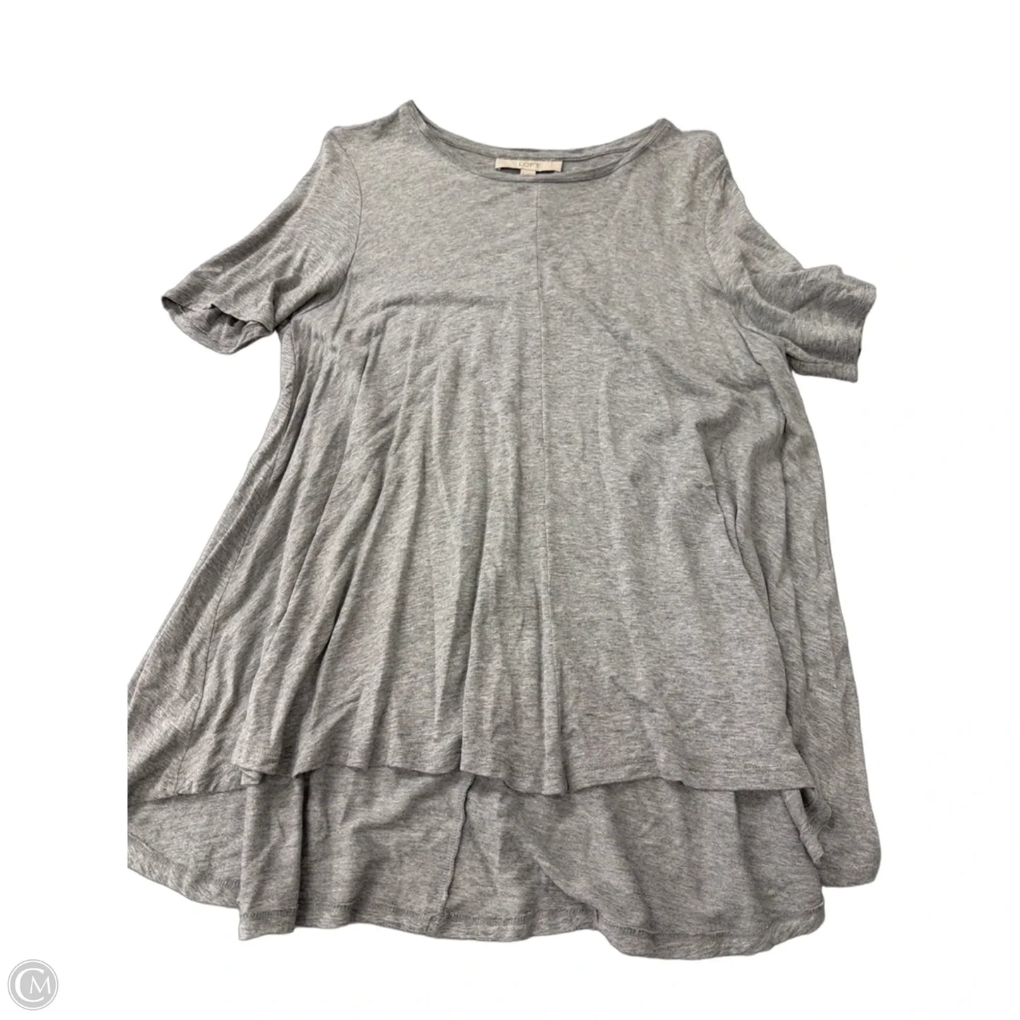 Tunic Short Sleeve By Loft In Grey, Size: M