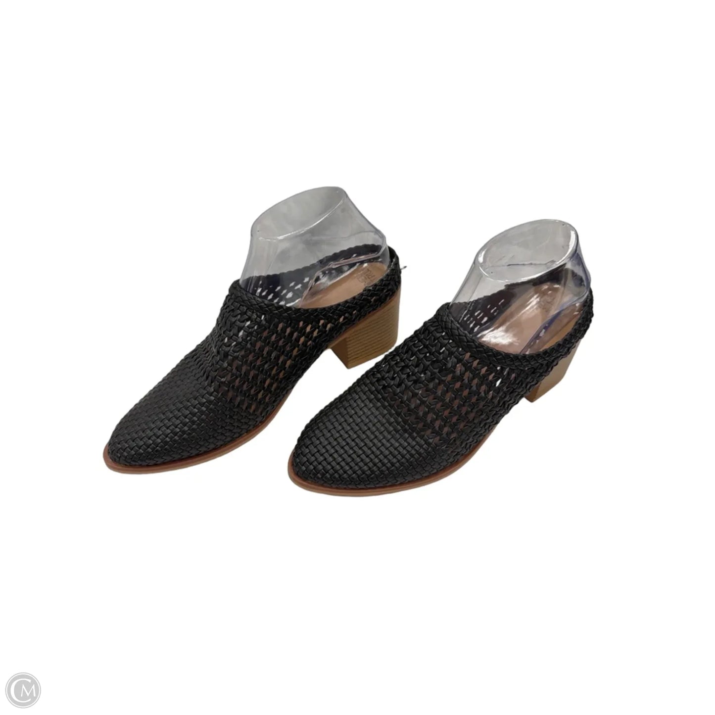 Sandals Heels Block By Time And Tru In Black, Size: 8.5