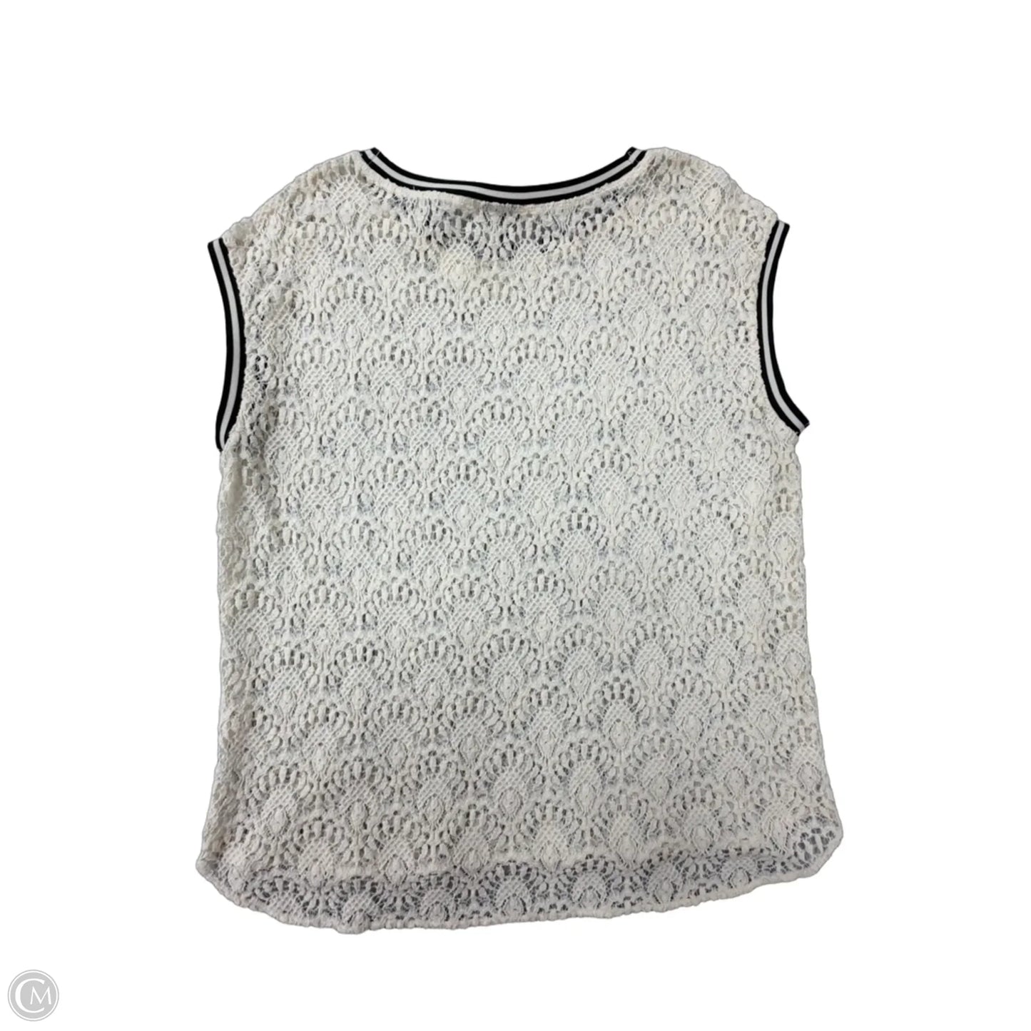 Sweater Short Sleeve By Stylus In Cream, Size: Xl