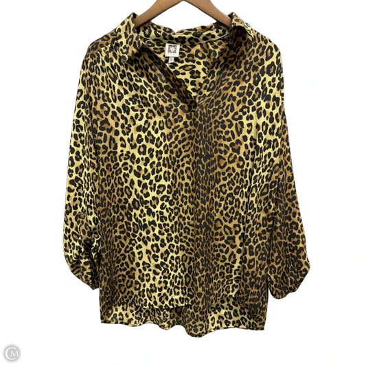 Top Long Sleeve By Anne Klein In Animal Print, Size: Xl