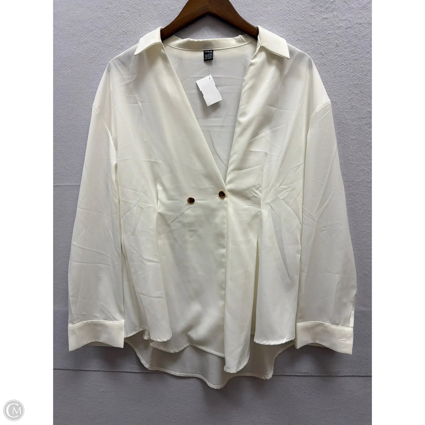 Top Long Sleeve By Shein In White, Size: Xl