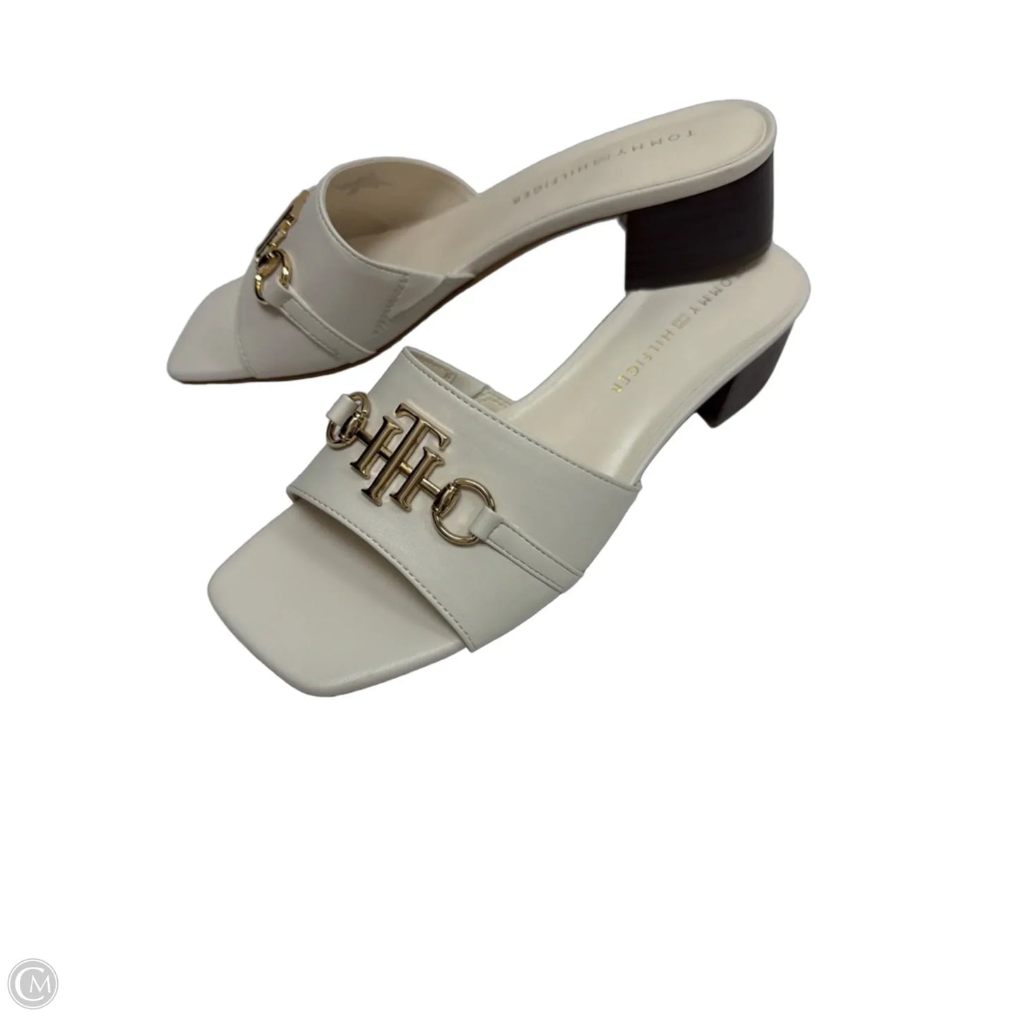 Sandals Heels Block By Tommy Hilfiger In White, Size: 7