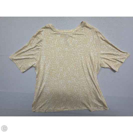 Top Short Sleeve By Nine West In Tan & White, Size: 2x