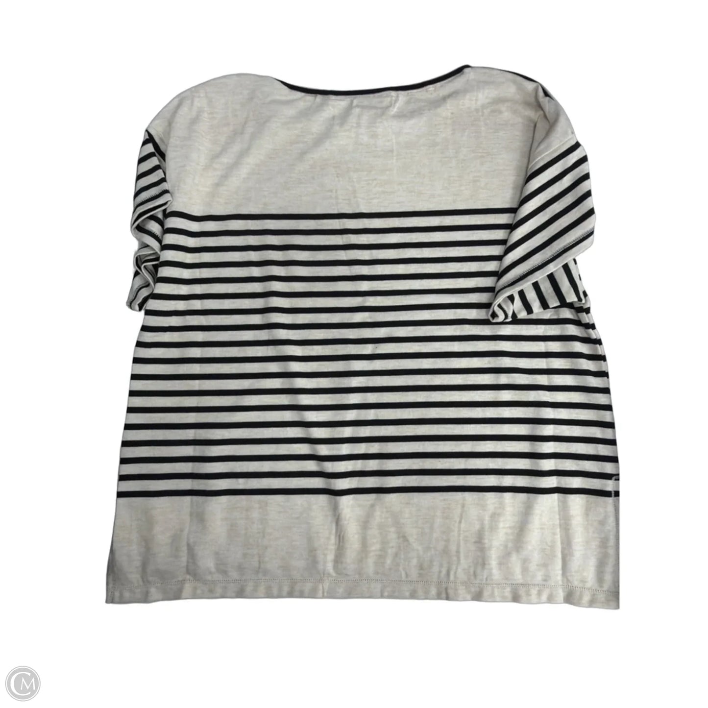 Top Short Sleeve By Max Studio In Striped Pattern, Size: L