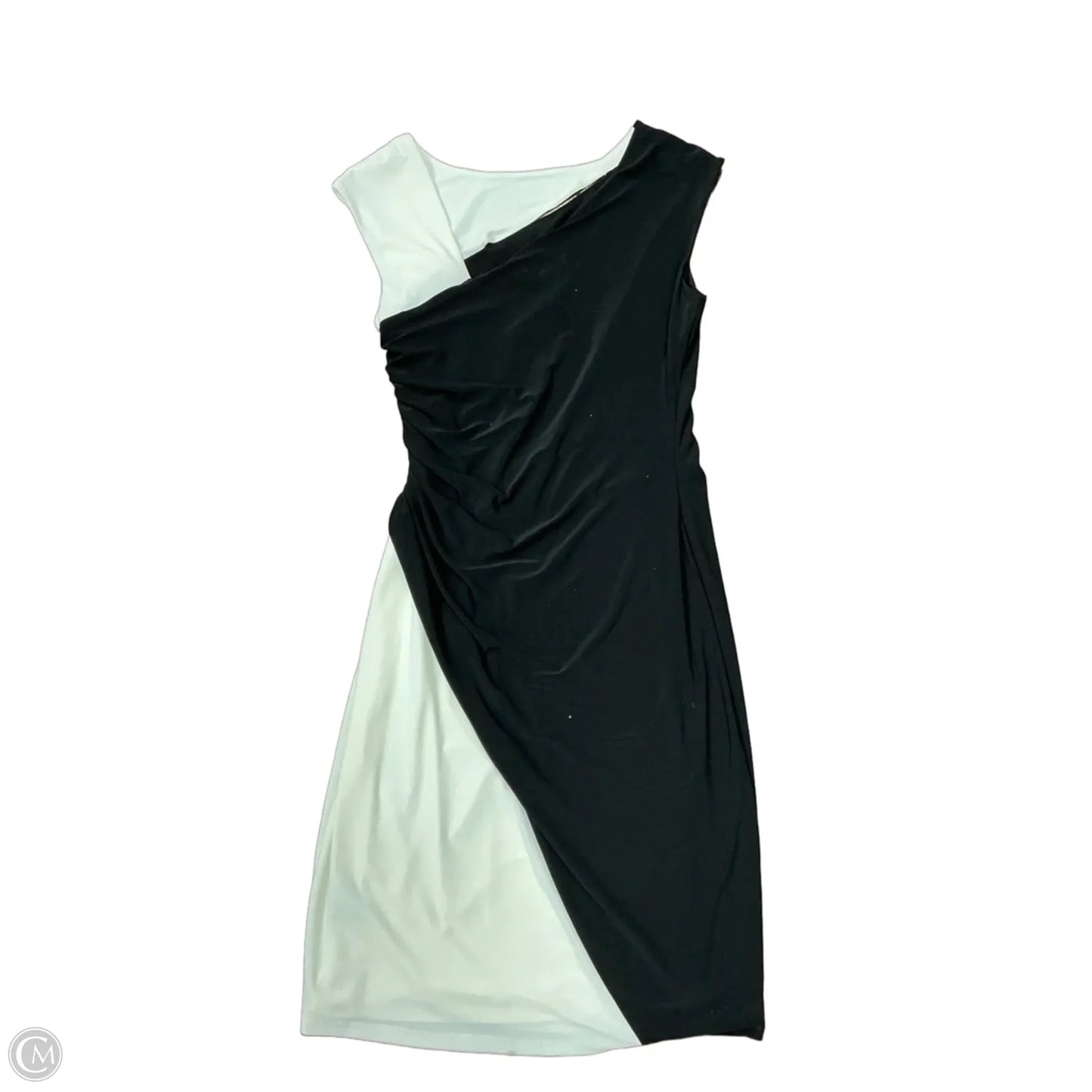 Dress Casual Midi By Ralph Lauren In Black & Cream, Size: M