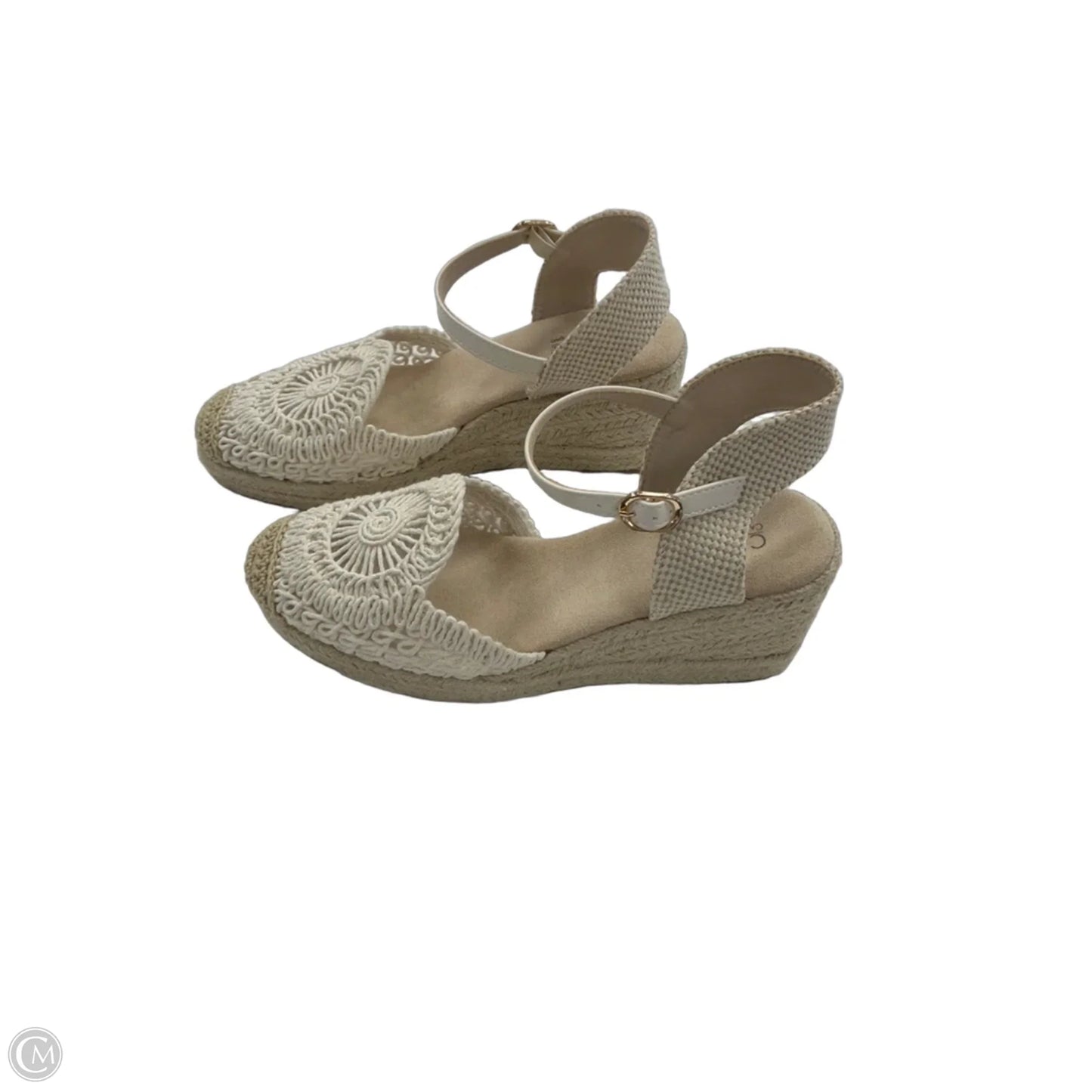 Sandals Heels Wedge By Catherine Malandrino In Floral Print, Size: 9