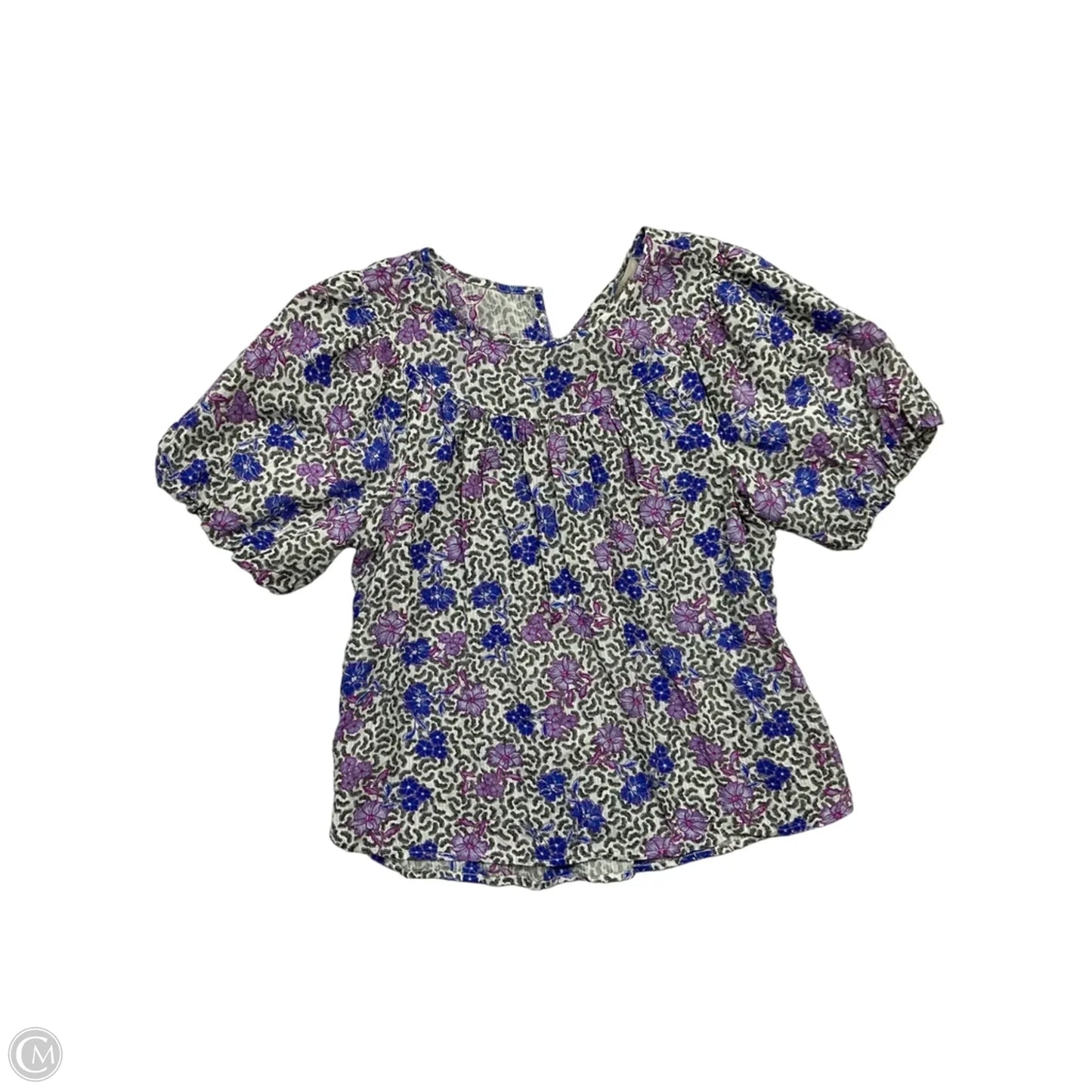Top Short Sleeve By Loft In Blue & Purple, Size: M