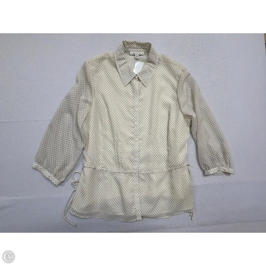 Top Long Sleeve By Jm Collections In Polkadot Pattern, Size: Xl