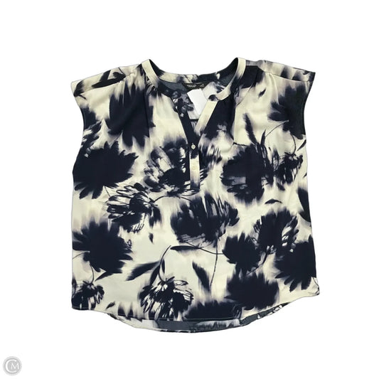 Top Short Sleeve By Simply Vera In Blue & Cream, Size: Xl