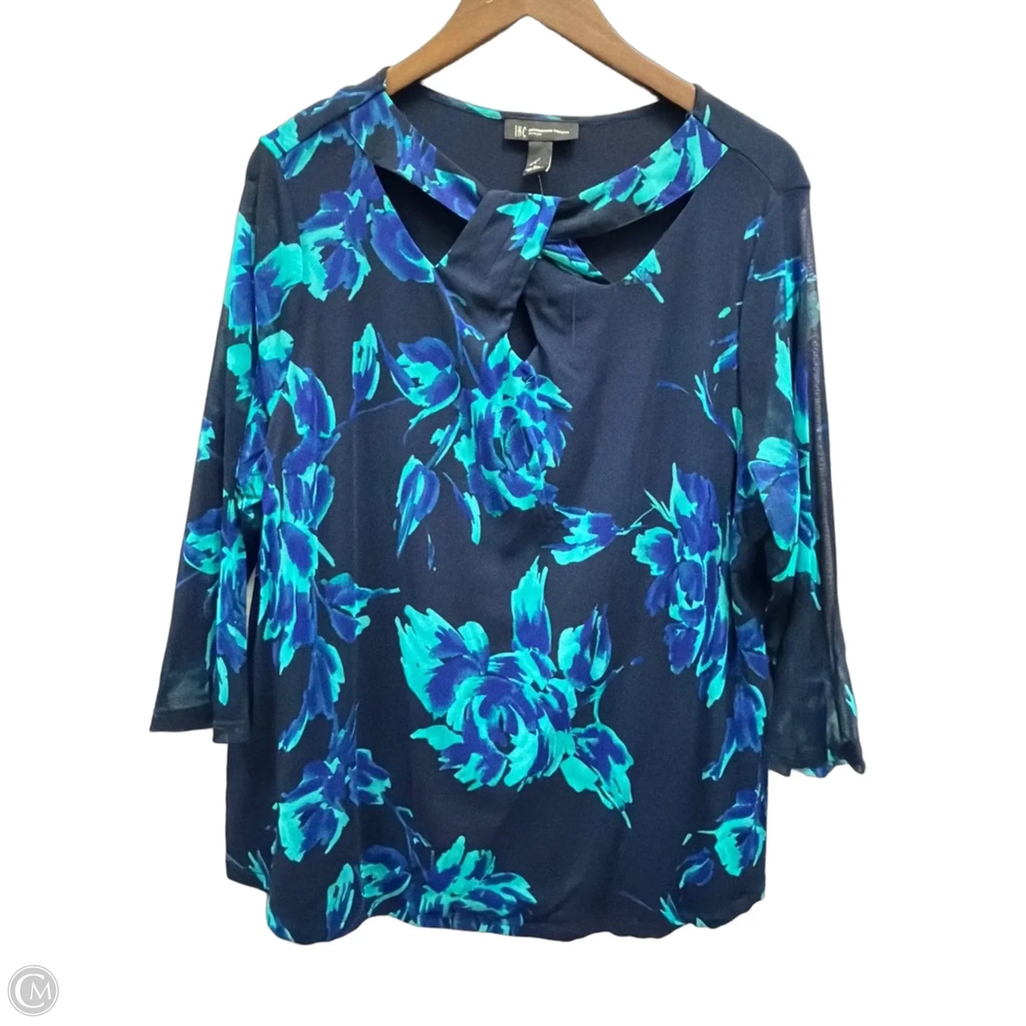 Top Long Sleeve By Inc In Blue, Size: 2x