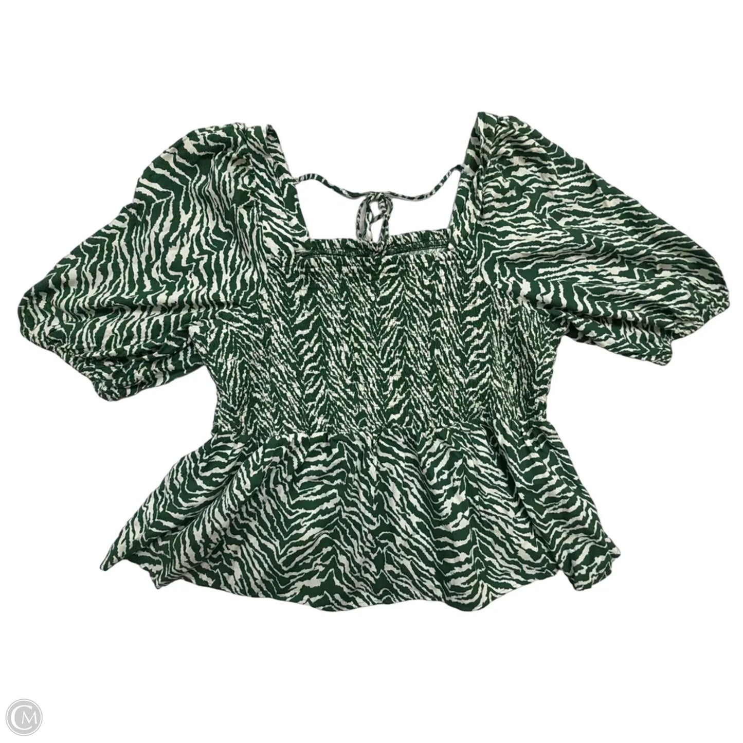 Tunic 3/4 Sleeve By Ava & Viv In Green & White, Size: 4x