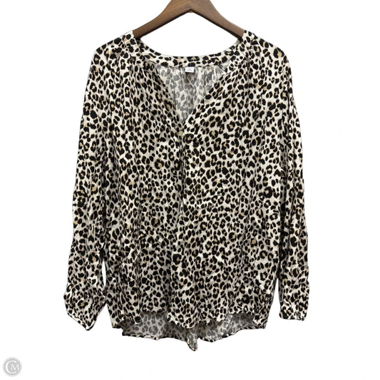 Top Long Sleeve By Old Navy In Animal Print, Size: 2x