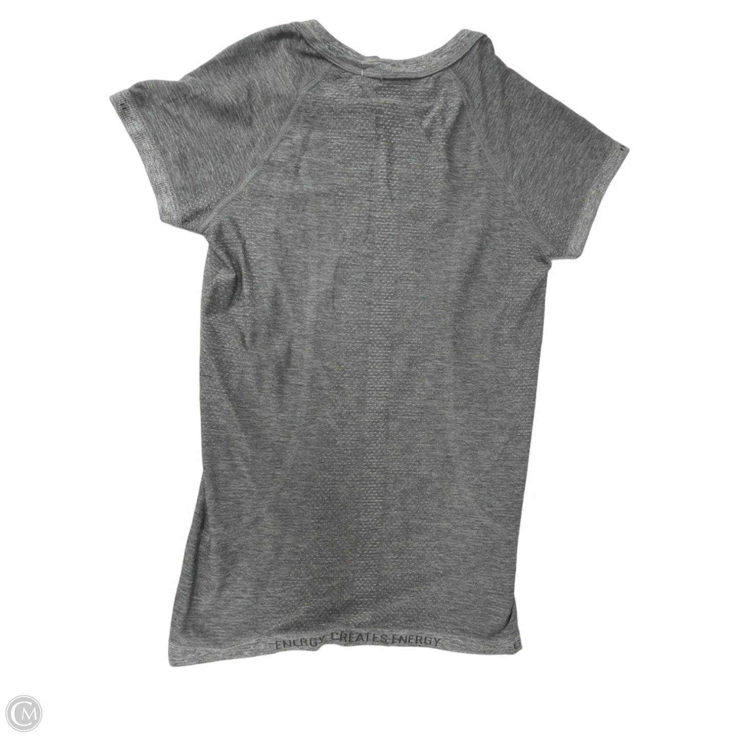 Athletic Top Short Sleeve By Lululemon In Grey, Size: M
