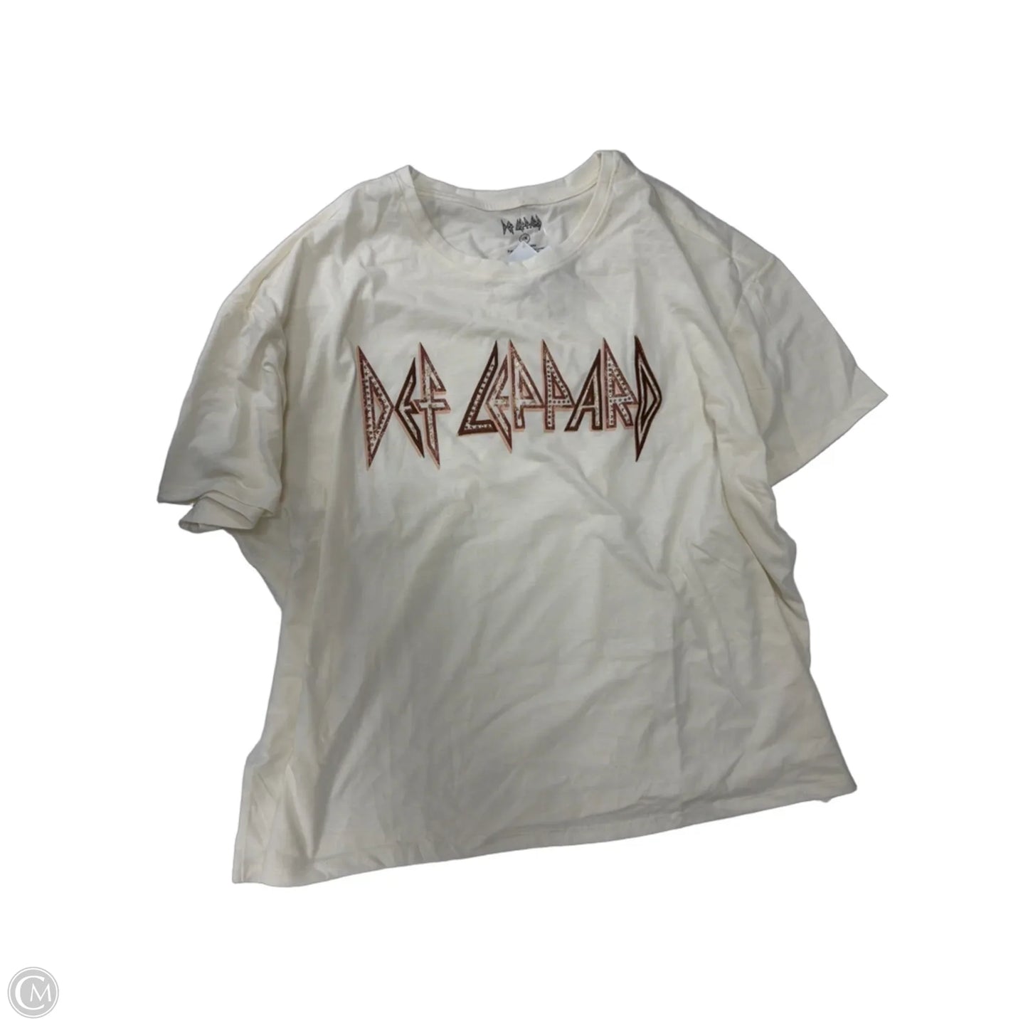 Top Short Sleeve Basic By Maurices In Cream, Size: 2x