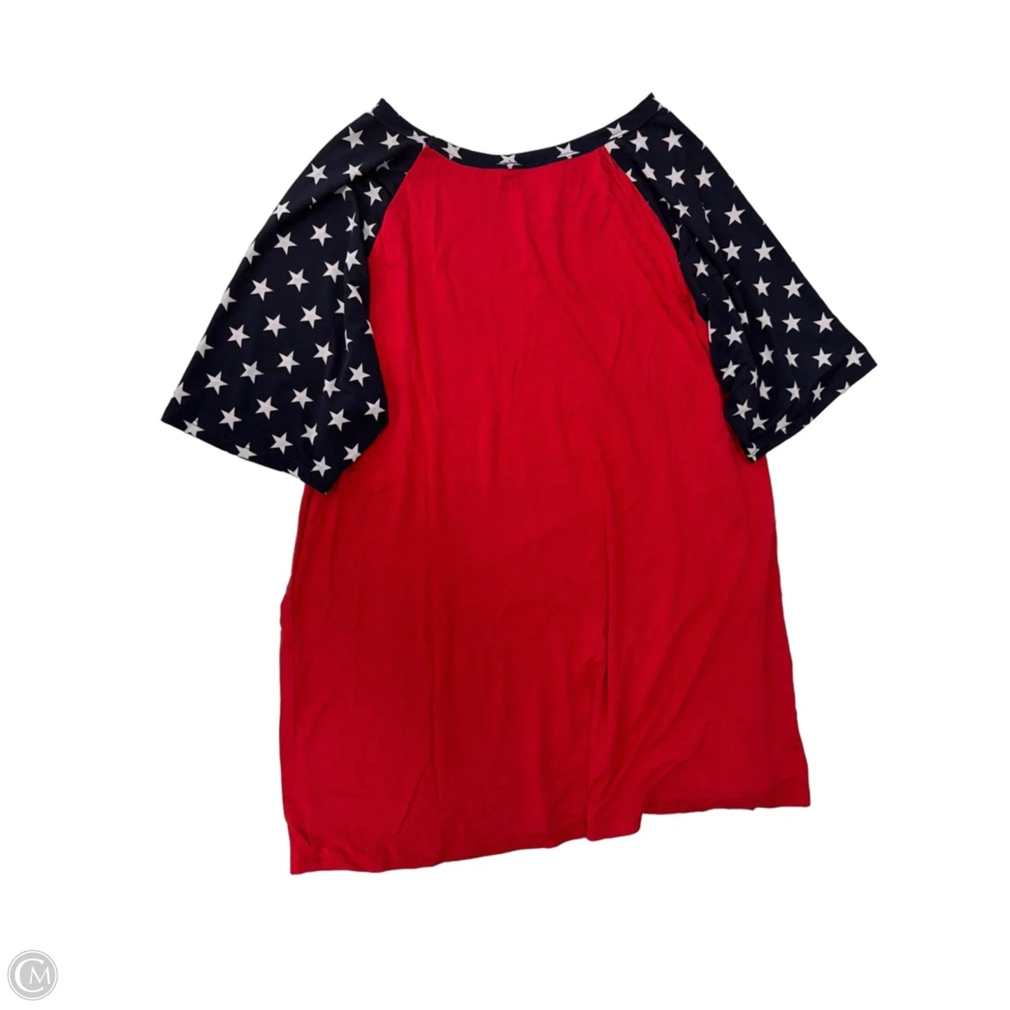 Top Short Sleeve By Chicsoul In Blue & Red & White, Size: 2x