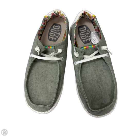 Shoes Sneakers By Hey Dude In Green, Size: 9