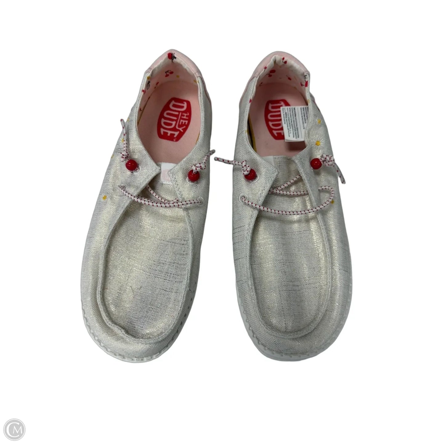Shoes Sneakers By Hey Dude In Gold & Pink, Size: 9