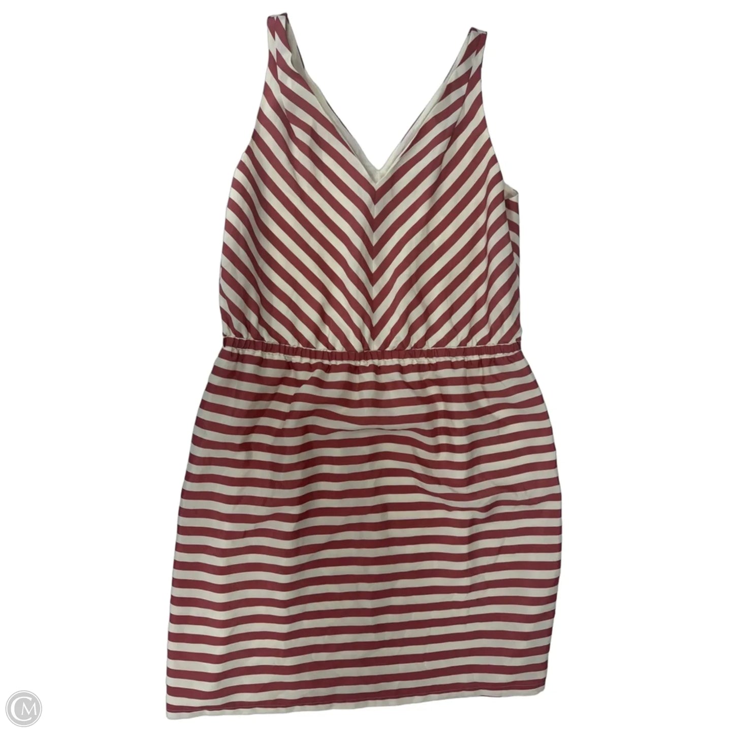 Dress Casual Midi By Loft In Striped Pattern, Size: L