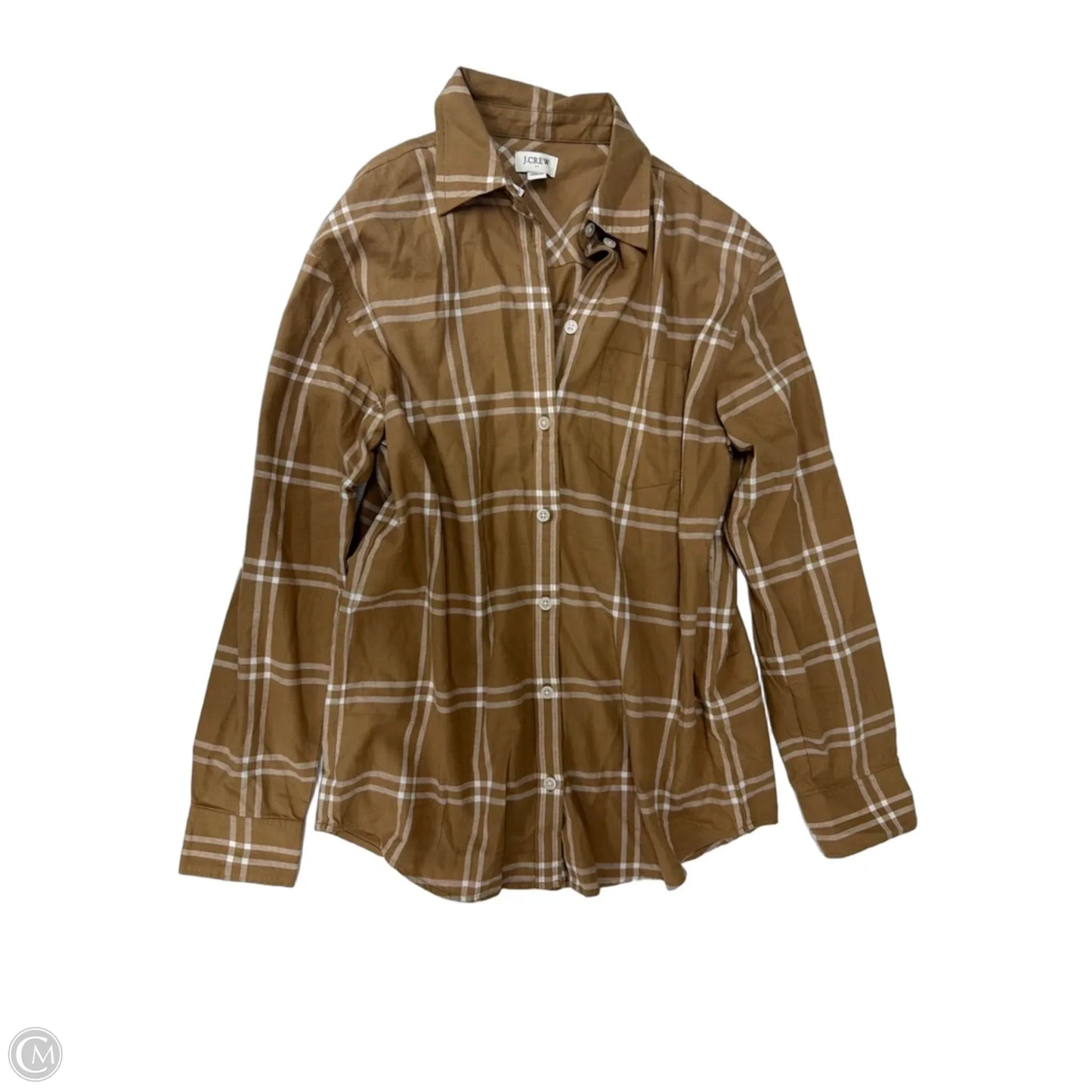 Top Long Sleeve By J. Crew In Brown & White, Size: Xxs