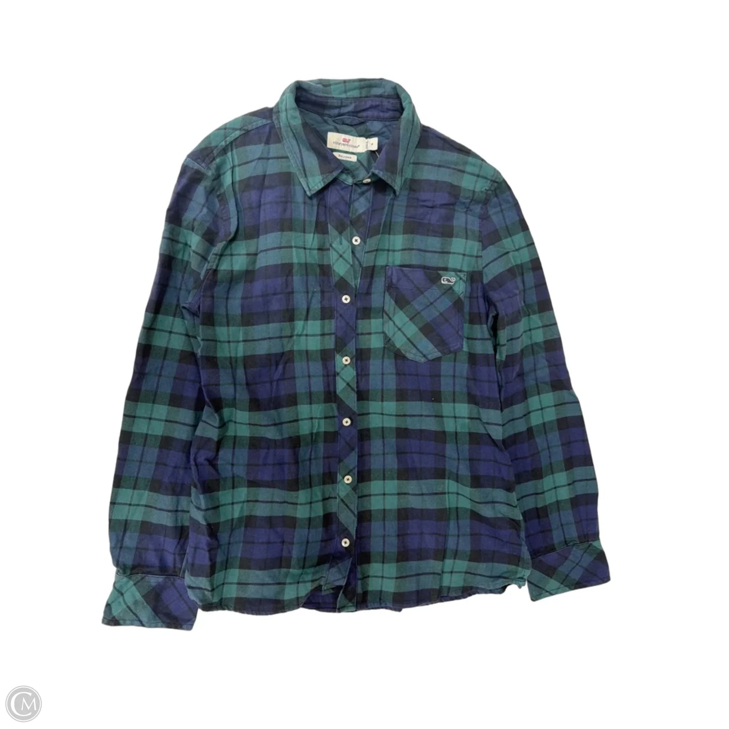 Top Long Sleeve By Vineyard Vines In Polkadot Pattern, Size: S