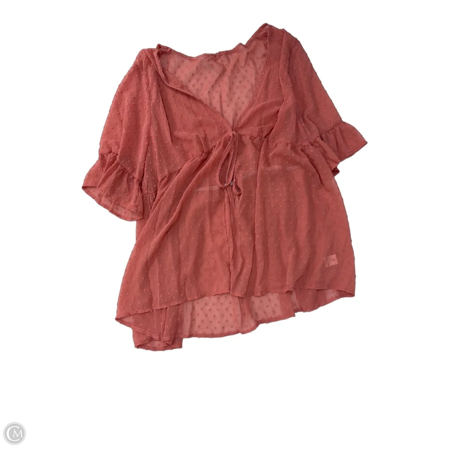 Cardigan By Clothes Mentor In Coral, Size: 4x