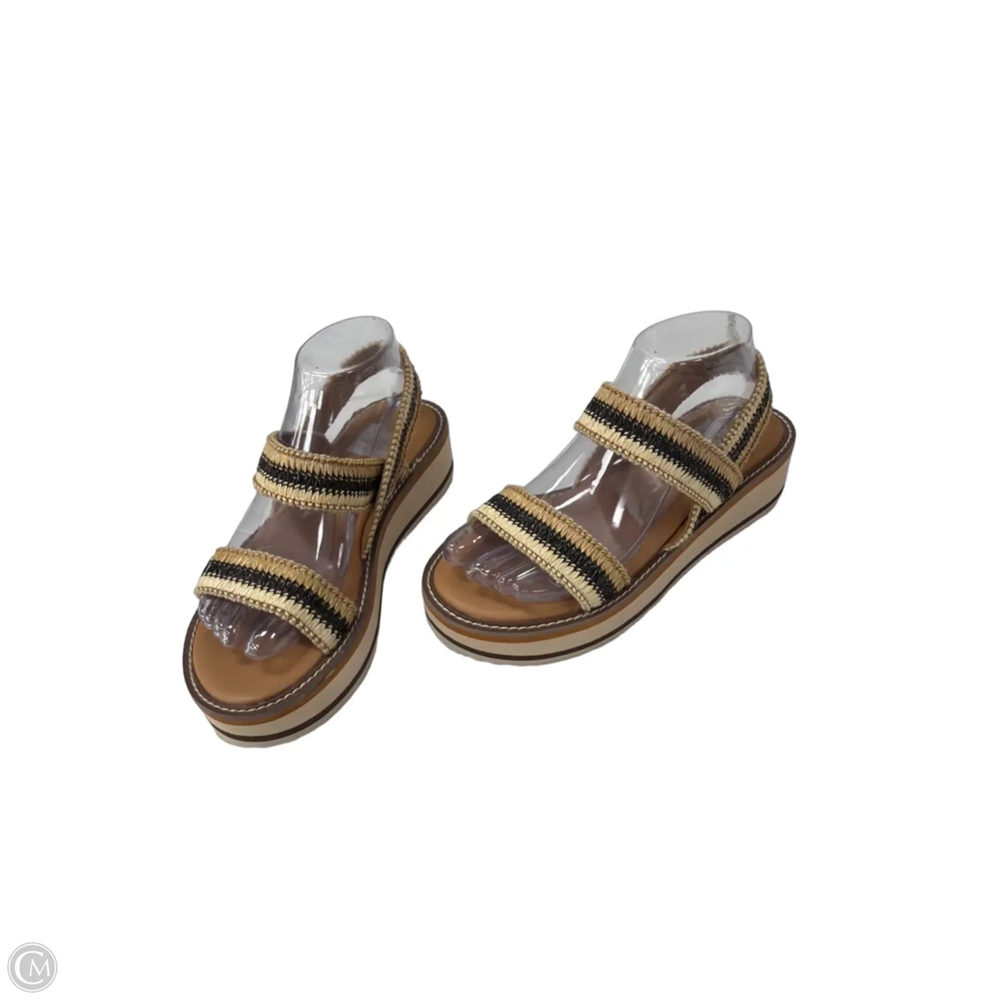 Sandals Heels Wedge By Dolce Vita In Black & Tan, Size: 7