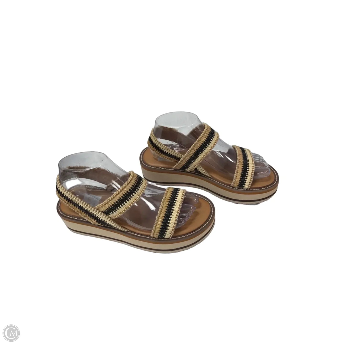 Sandals Heels Wedge By Dolce Vita In Black & Tan, Size: 7