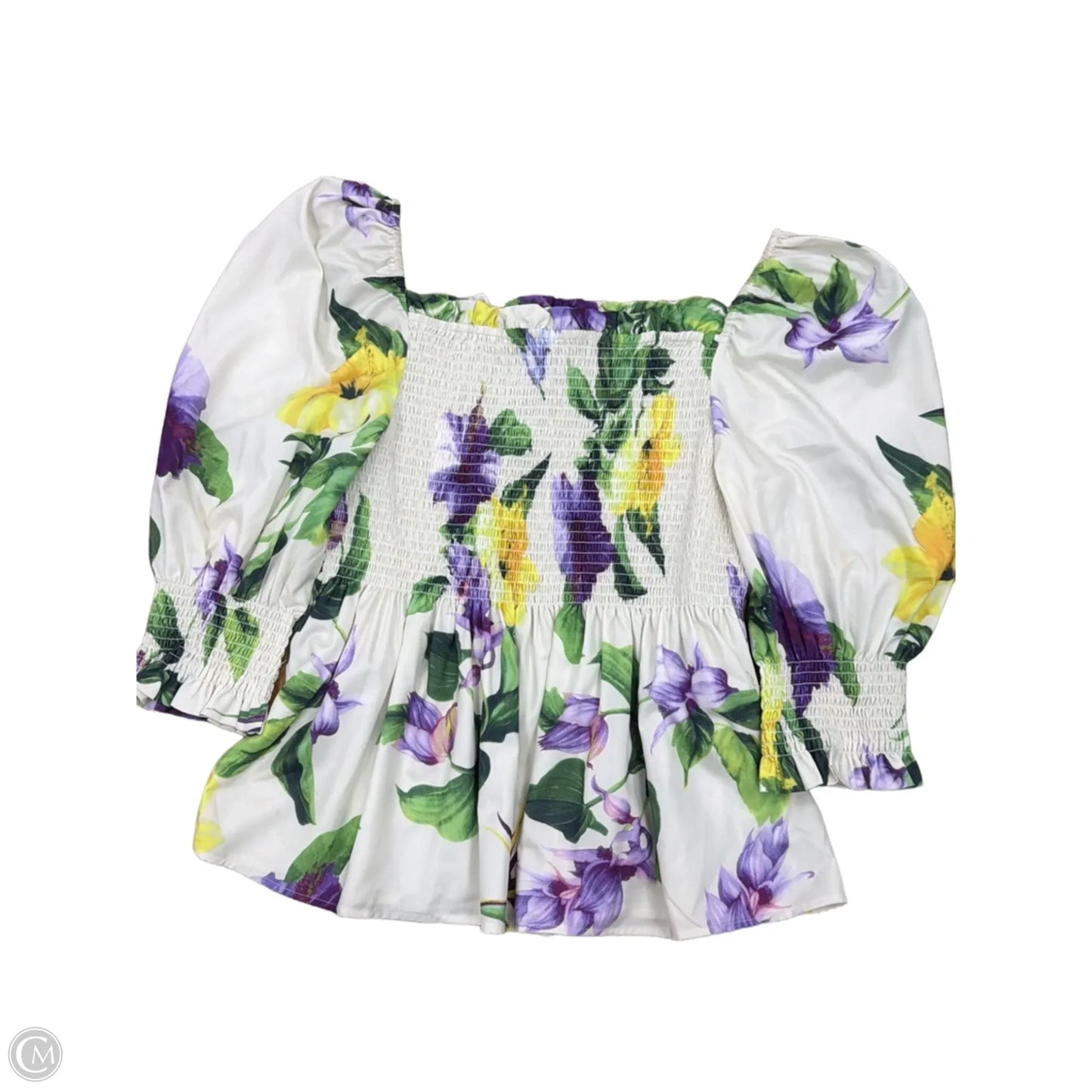 Top Long Sleeve By Papillion In Floral Print, Size: Xl