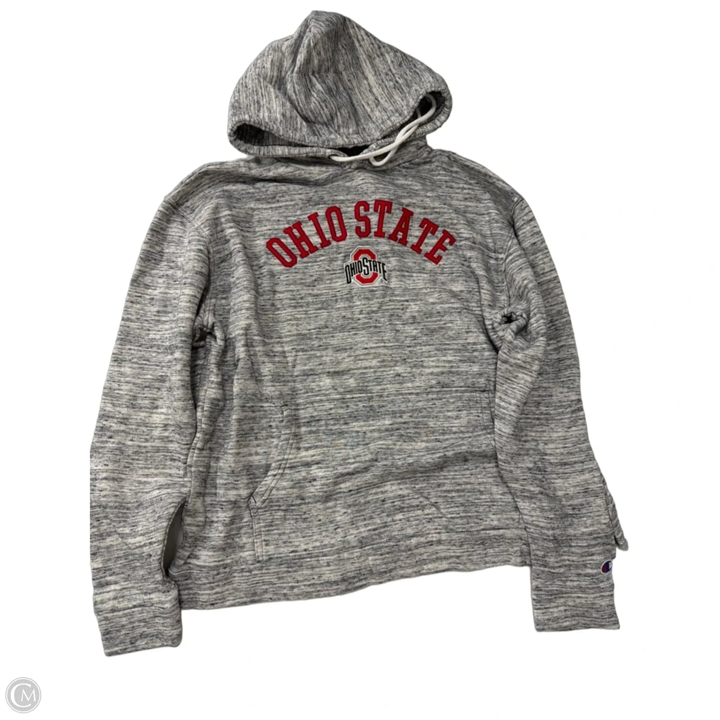 Sweatshirt Hoodie By Champion In Grey, Size: L