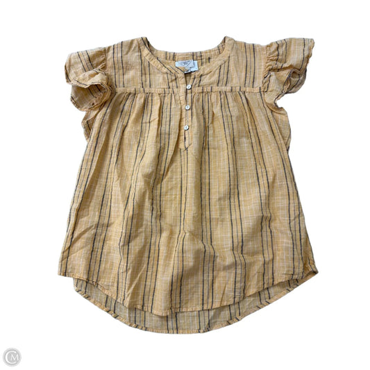 Top Short Sleeve By St Johns Bay In Yellow, Size: 1x