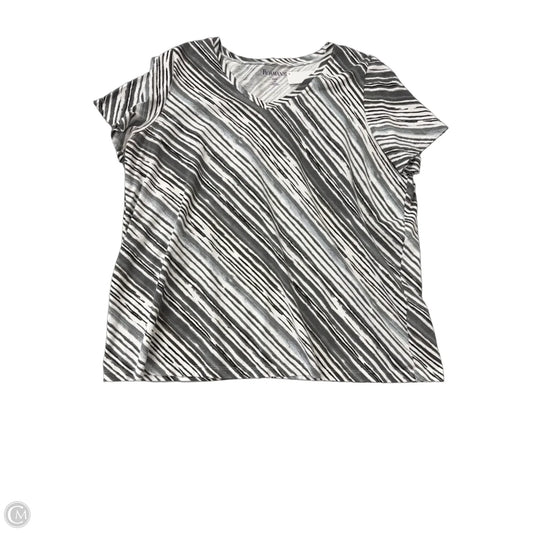Top Short Sleeve Basic By Roamans In Striped Pattern, Size: 1x