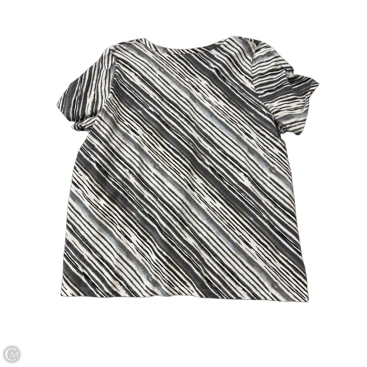 Top Short Sleeve Basic By Roamans In Striped Pattern, Size: 1x