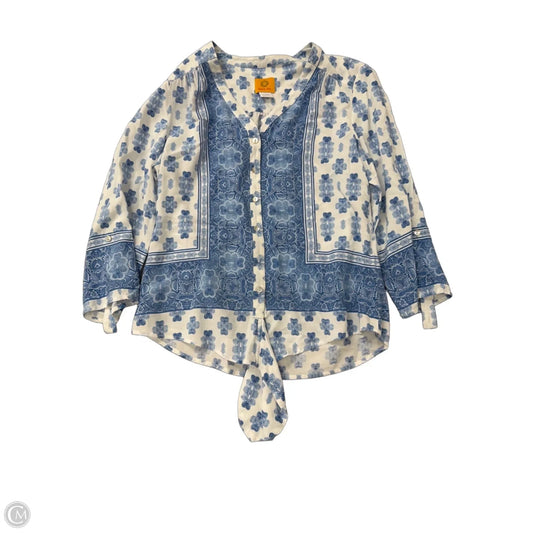 Top 3/4 Sleeve By Ruby Rd In Blue & White, Size: S
