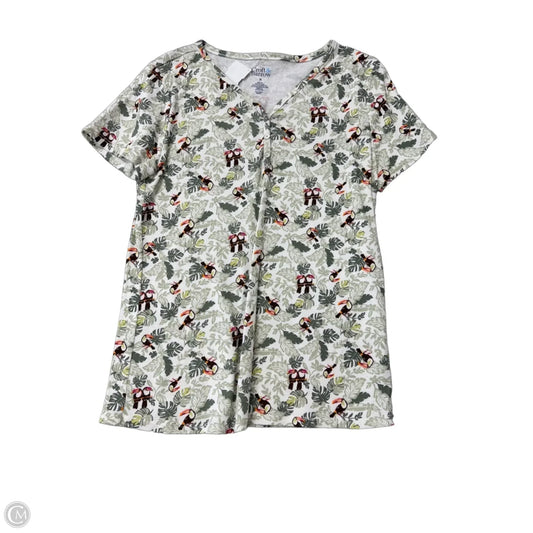 Top Short Sleeve By Croft And Barrow In Tropical Print, Size: M