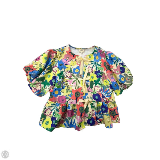 Top Short Sleeve By Umgee In Floral Print, Size: M