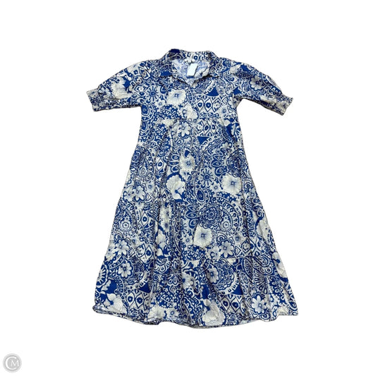 Dress Casual Maxi By Umgee In Blue & Cream, Size: M