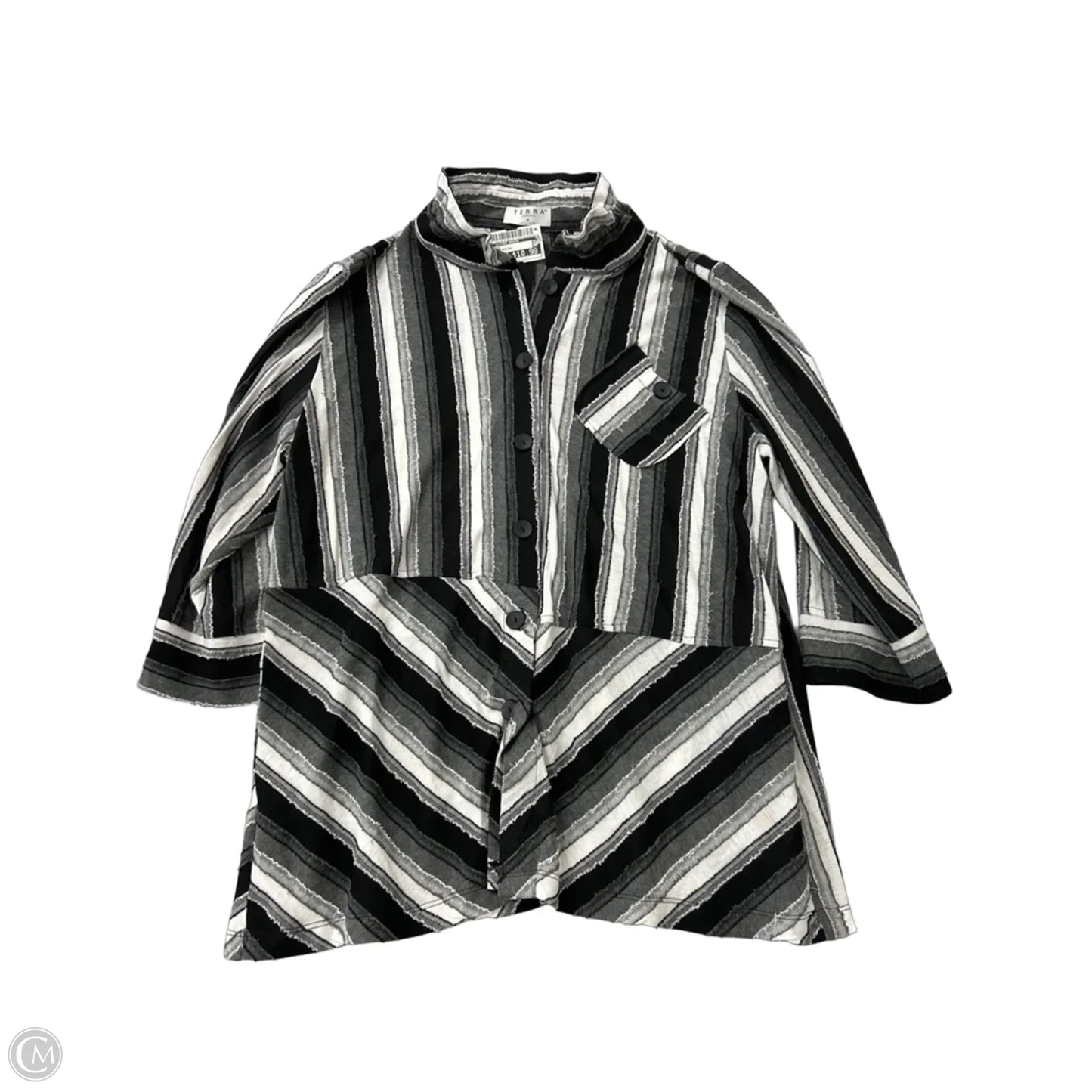 Top Long Sleeve By terra In Striped Pattern, Size: M