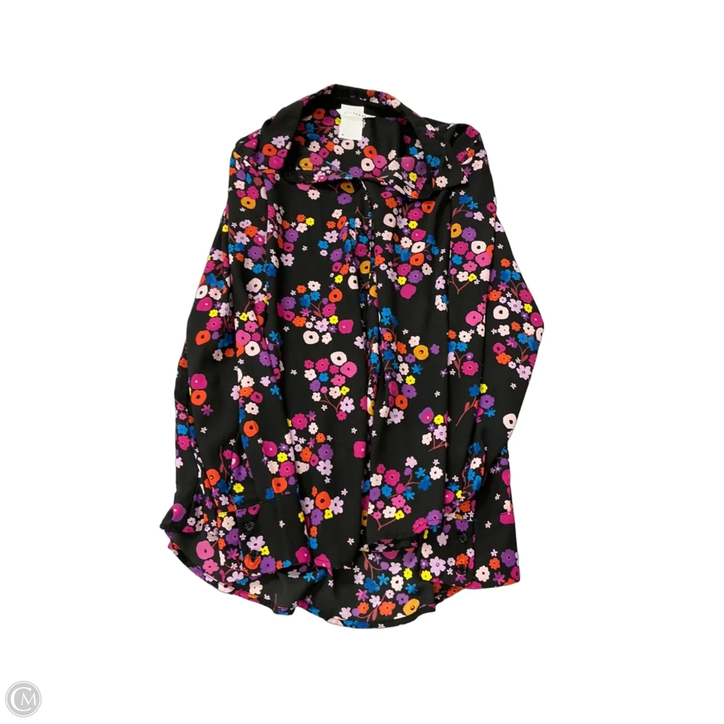 Top Long Sleeve By Popsugar In Floral Print, Size: 1x