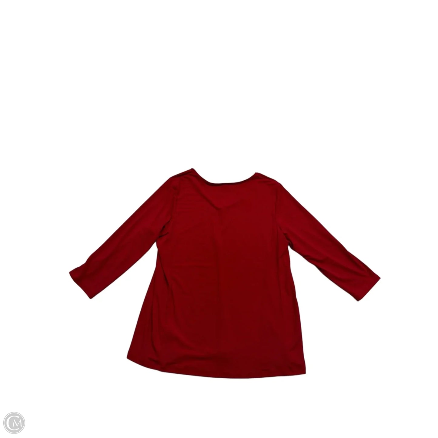 Top 3/4 Sleeve Basic By Susan Graver In Red, Size: L