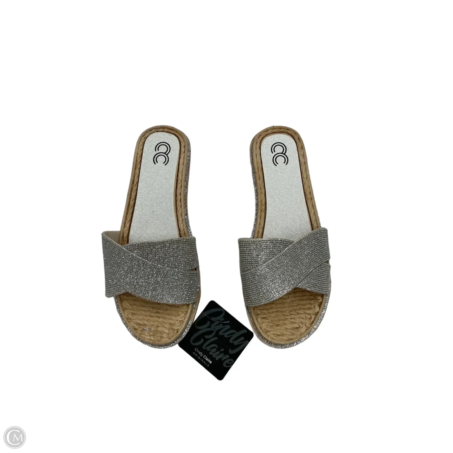 Sandals Flats By Clothes Mentor In Silver, Size: 7