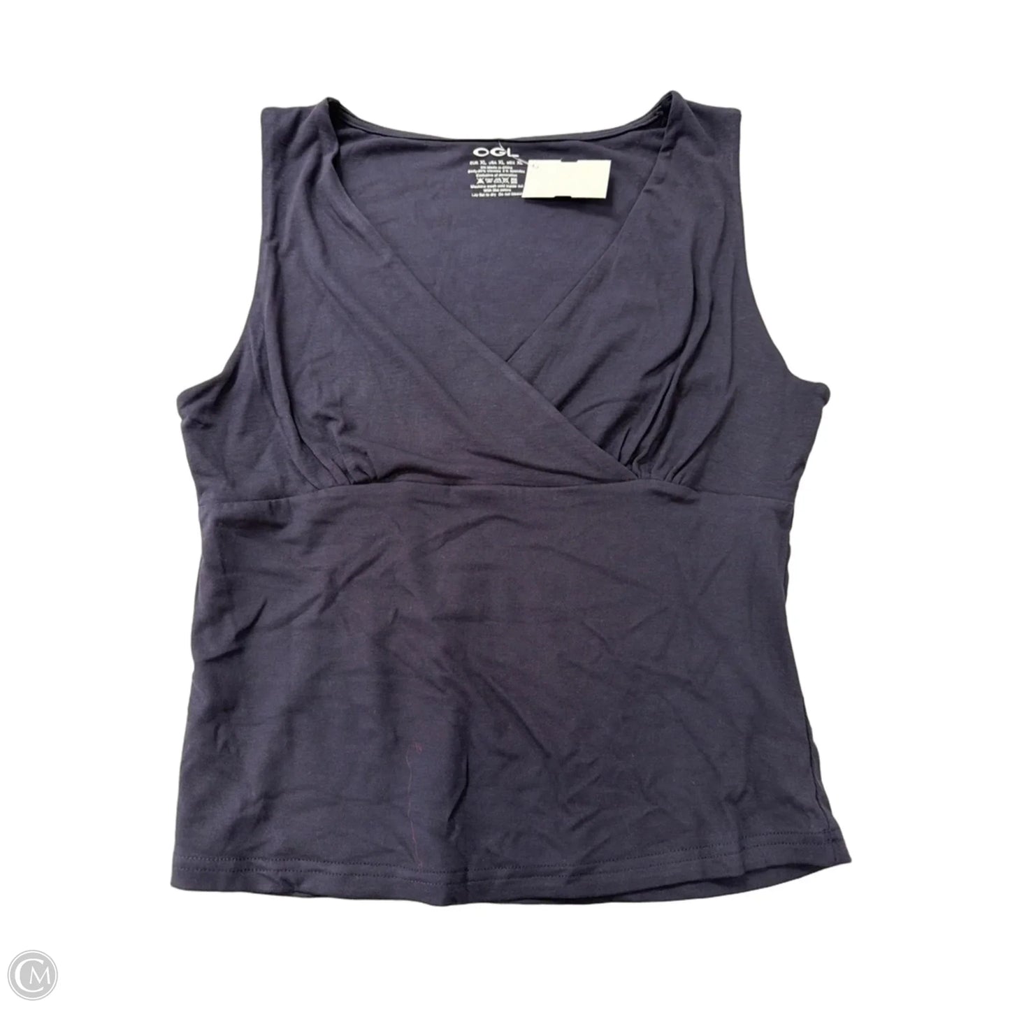 Top Sleeveless By Ogl In Navy, Size: Xl