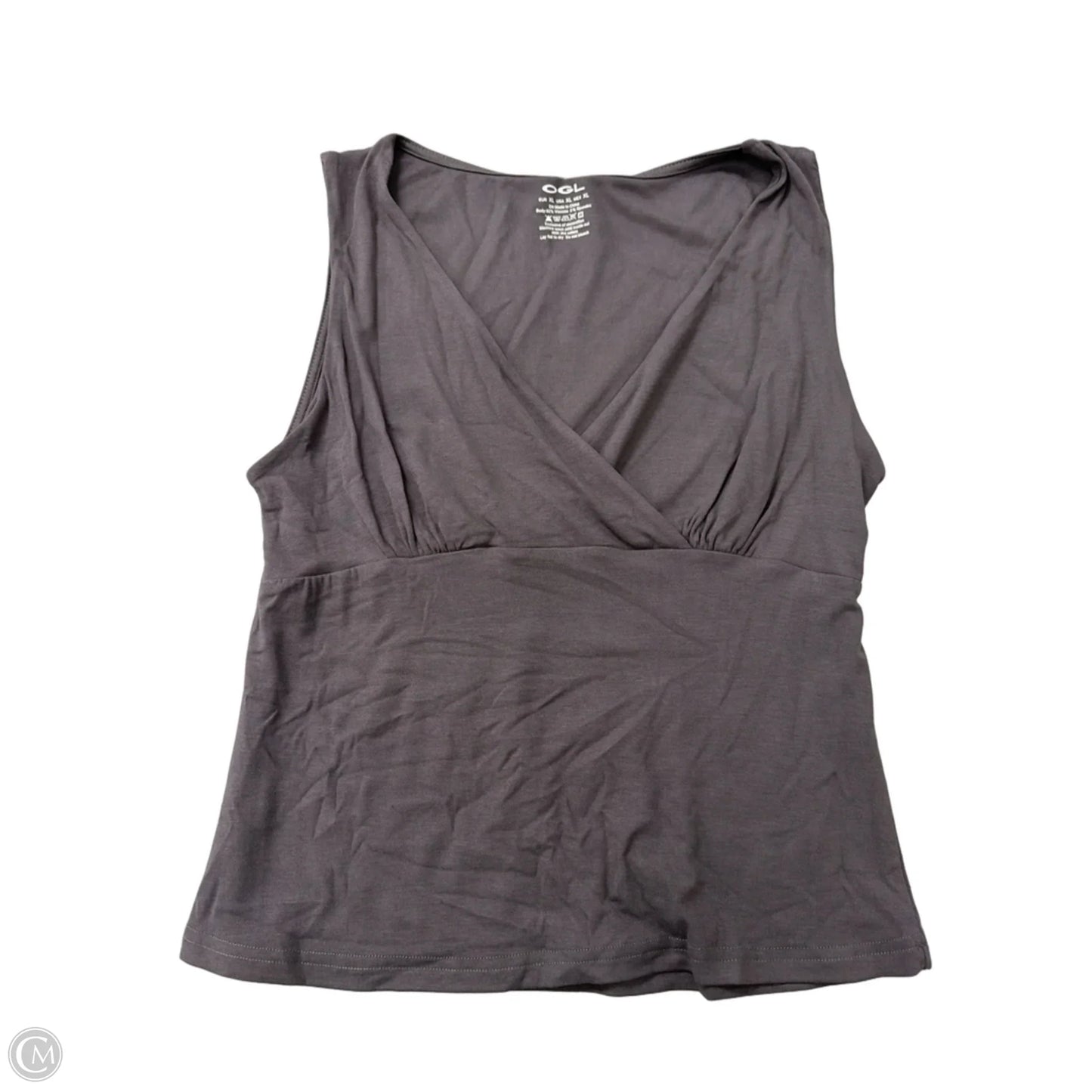 Top Sleeveless By Ogl In Grey, Size: Xl