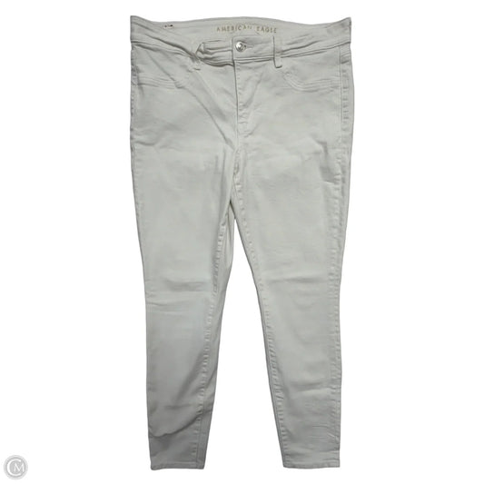 Jeans Skinny By American Eagle In White Denim, Size: 14