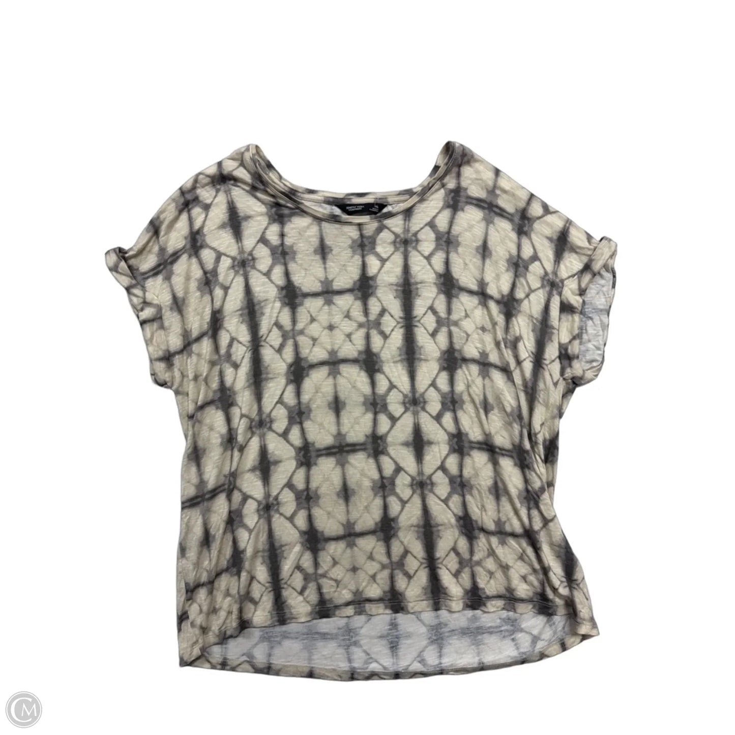 Top Short Sleeve By Simply Vera In Cream & Grey, Size: Xl