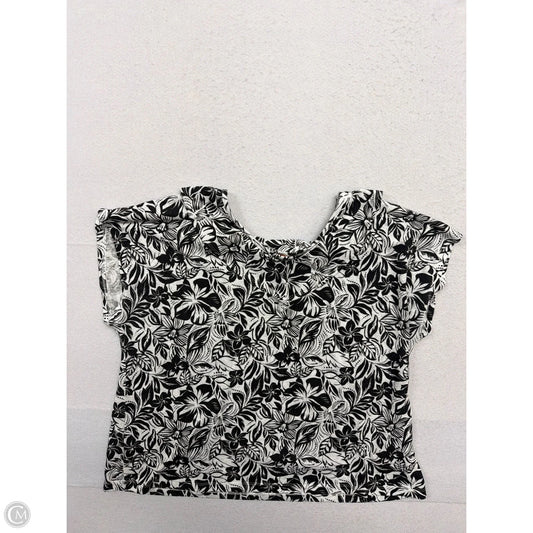 Top Short Sleeve By Hearts Of Palm In Black & White, Size: Xl